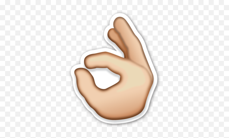 Okay Ok Emoji Hand Sticker - Fingers Emoji Png,Okay Emoji