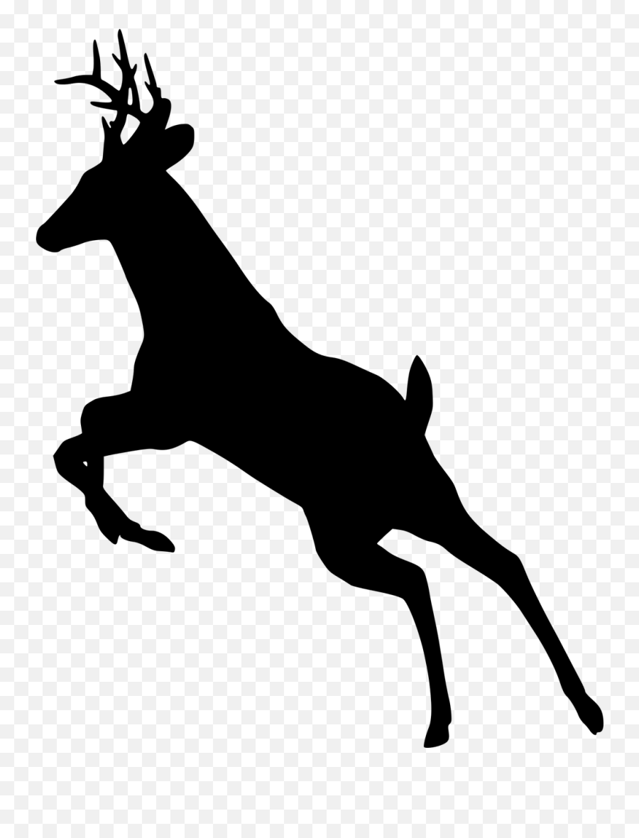 Deer Jumping Silhouette Animal - Eat More Fast Food Emoji,Deer Hunting Emoji
