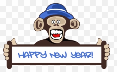 Happy New Year 2020 Animated Cliparts - Monkey 2019 Emoji