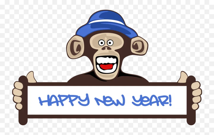 Happy New Year 2020 Animated Cliparts - Monkey New Year 2019 Emoji,Happy New Year Emoticons Animated