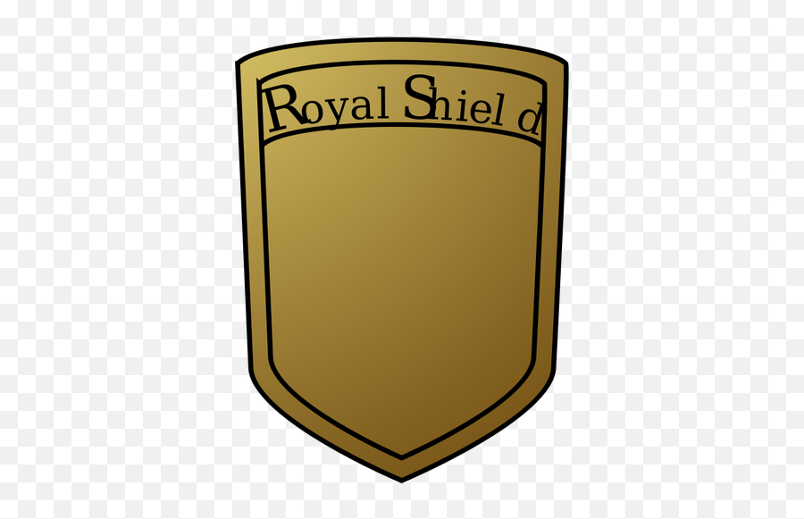 Vector Graphics Of Royal Shield Blank In Golden Color - Cartoon Shield Emoji,Gold Emoji Keyboard
