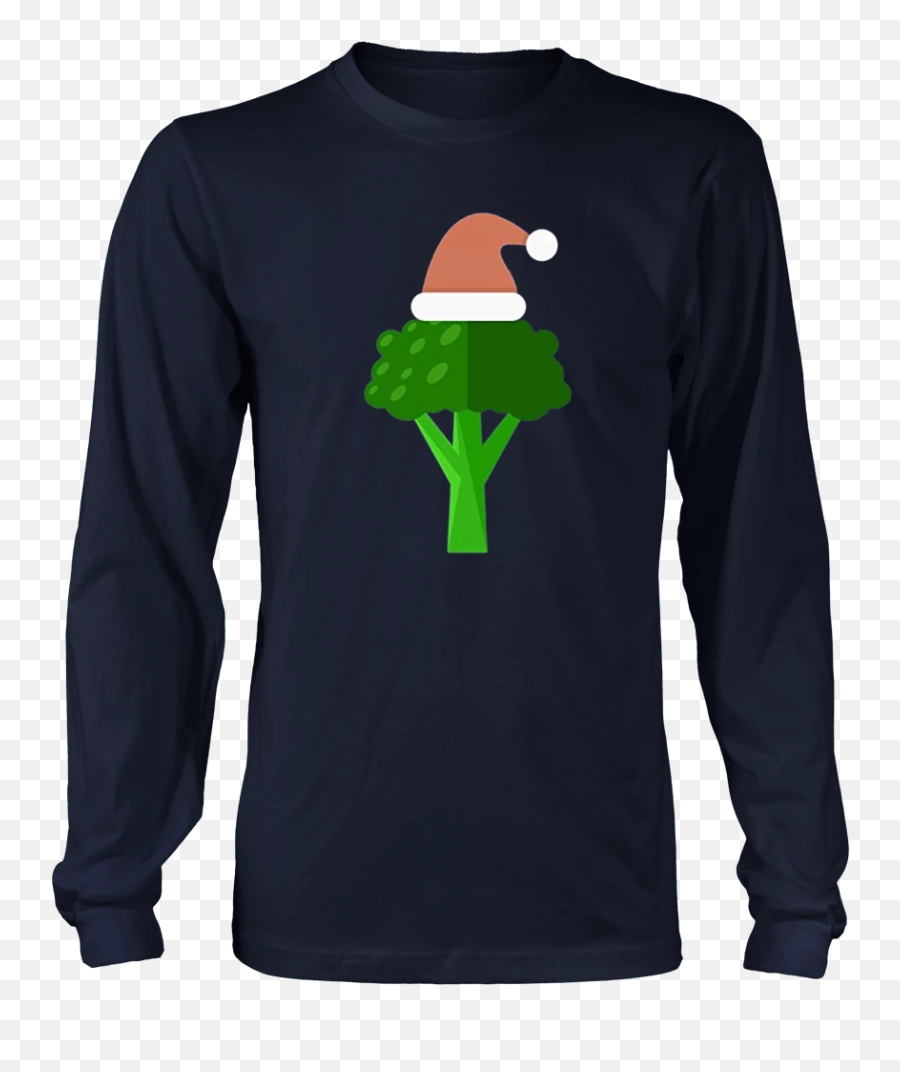 Christmas Broccoli Santa Hat Vegetarian Long Sleeve Shirt - Hot Boyz 49ers Shirt Emoji,Broccoli Emoji