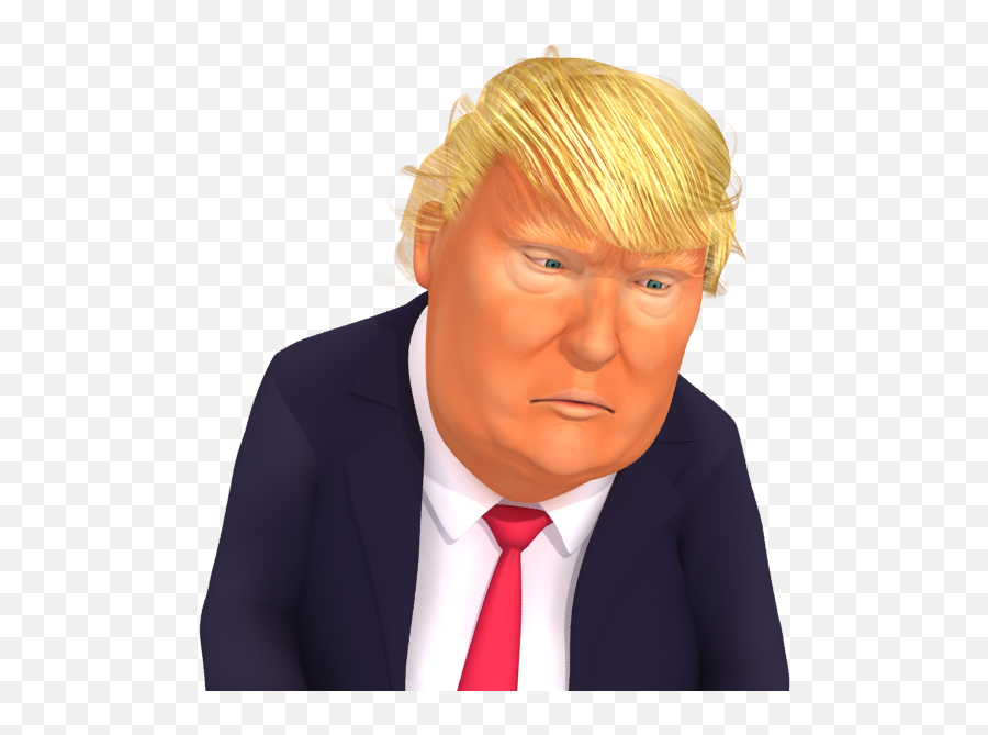 Trumpstickers Depressed Trump 3d Caricature Emoji - 3d Trump Models Trumpstickers,Trump Emoji