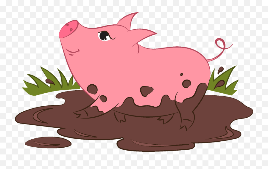 Pig In A Mud Puddle Clipart - Mud Puddle Clipart Emoji,Puddle Emoji.