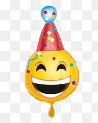 Geburtstag Emoji Folienballon - Smileys Birthdya,Pom Pom Emoji