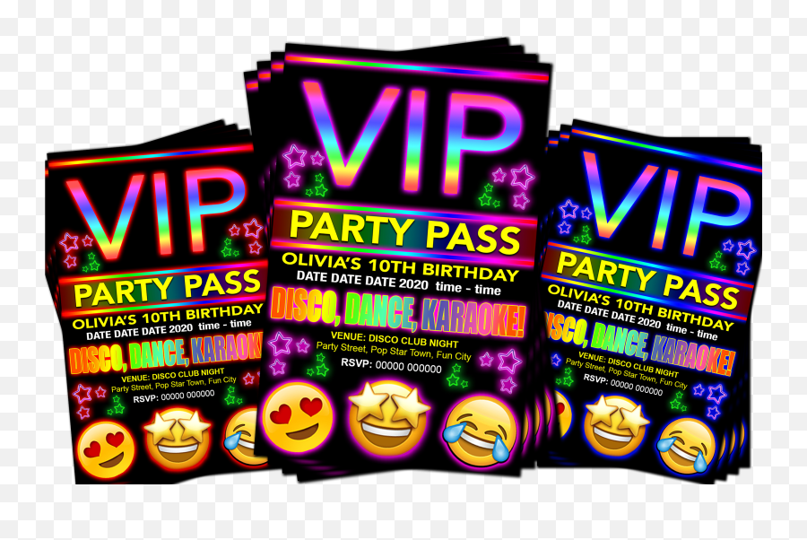 Pin On Disco Dance Party Invitations U0026 Lanyards - Karaoke Party Invitation Emoji,Dance Party Emoji
