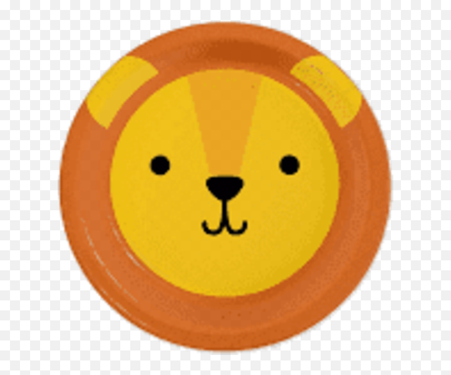 Lion Animal Face 7 Paper Plates 8 Ct - Round Lion Face Emoji,7 Emoticon