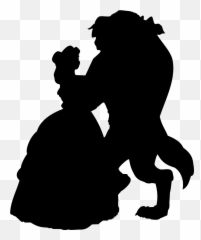 Disney Couple Beautiful Free Vector - Belle And Beast Silhouette Emoji
