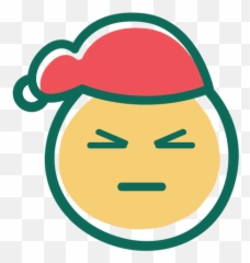 Angry Squint Eye Santa Claus Hat Emoticon 34 - Carinha De Bravo Vetor Png Emoji,Squint Emoji