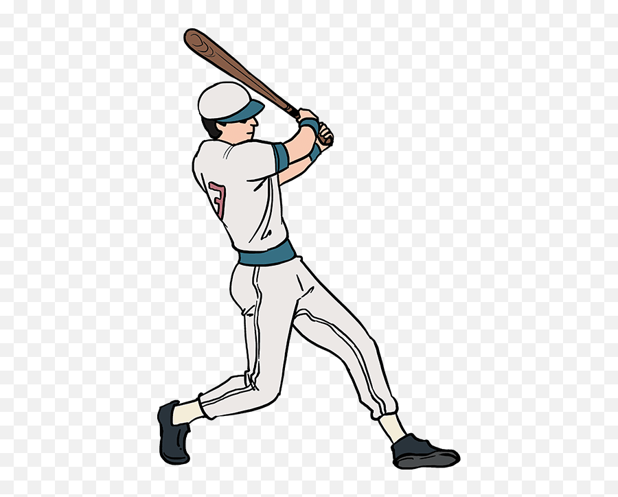 How To Draw A Baseball Player - Really Easy Drawing Tutorial Baseball Player Drawing Step By Step Emoji,Baseball Bat Emoji