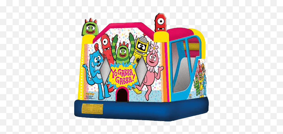 Inflatable Bounce U0026 Slide Combos New York Clownscom - Yo Gabba Gabba Bounce House Emoji,Funny Emoji Combos