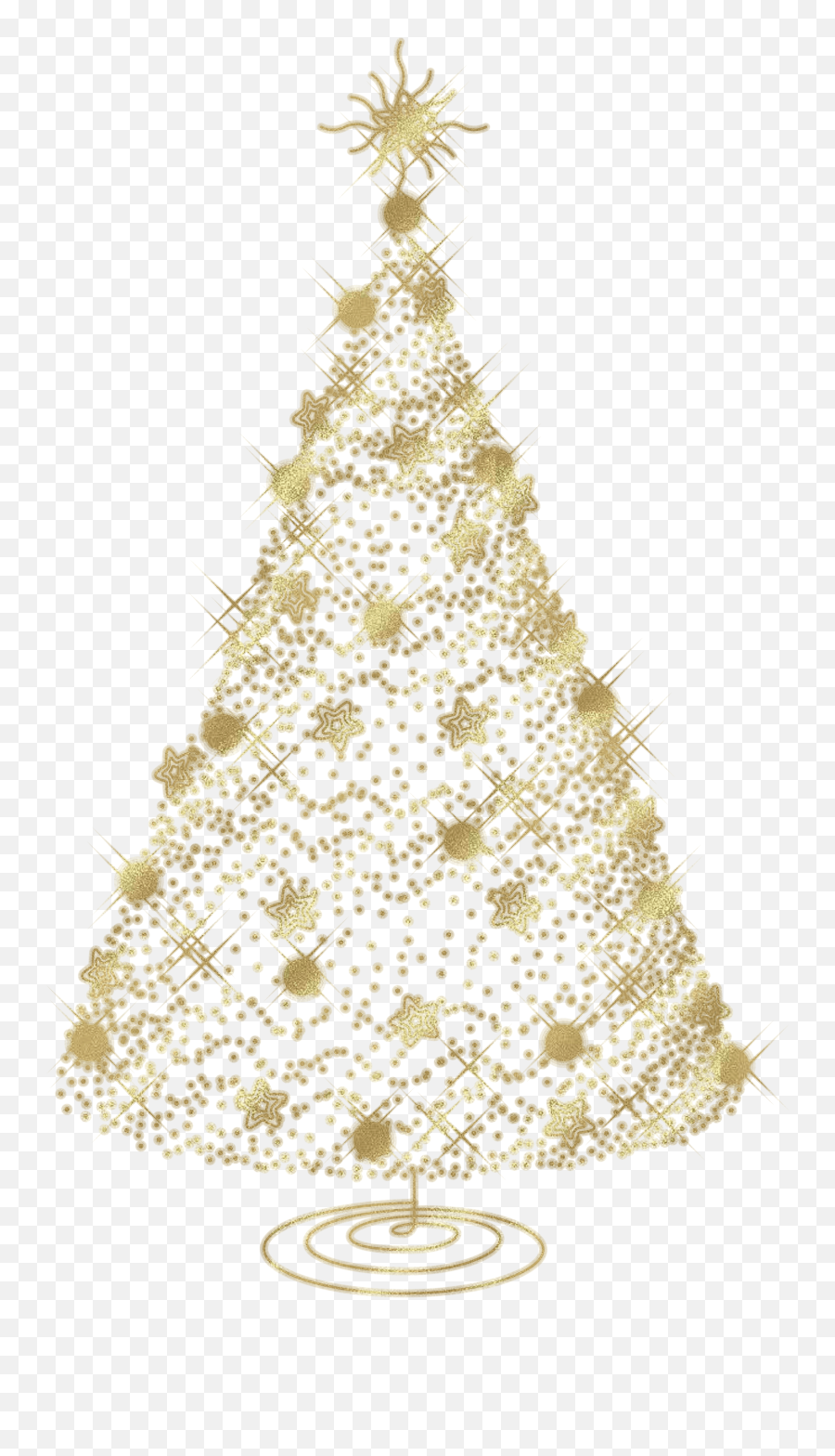 Modern Transparent Christmas Gold Tree Png Clipart - Christmas Tree With No Background Emoji,Christmas Tree Emoji Png