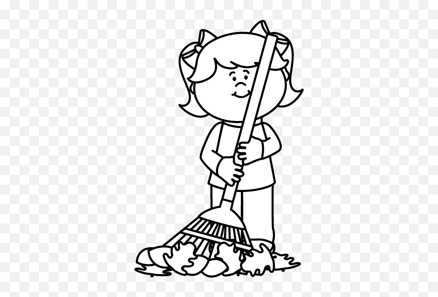 Janitor Clipart Swept Picture 1626103 Janitor Clipart Swept - Raking Leaves Clipart Black And White Emoji,Sweep Emoji