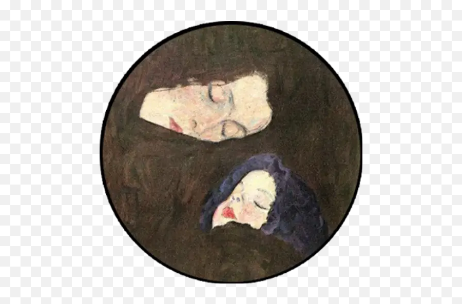Famous Paintings Stickers For Whatsapp - Klimt Mother With Children Emoji,Emoji Paintings