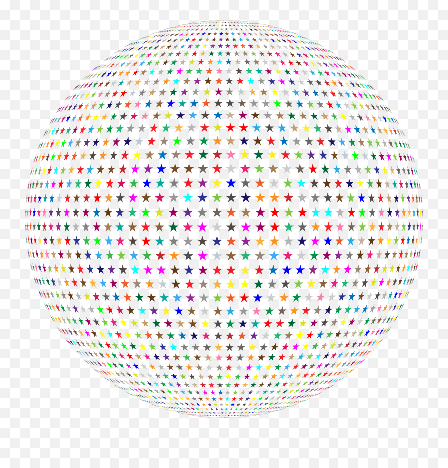 Multicolour Stars Sphere - Emoji Data Visualization Full Emoji Data Viz,Data Emoji
