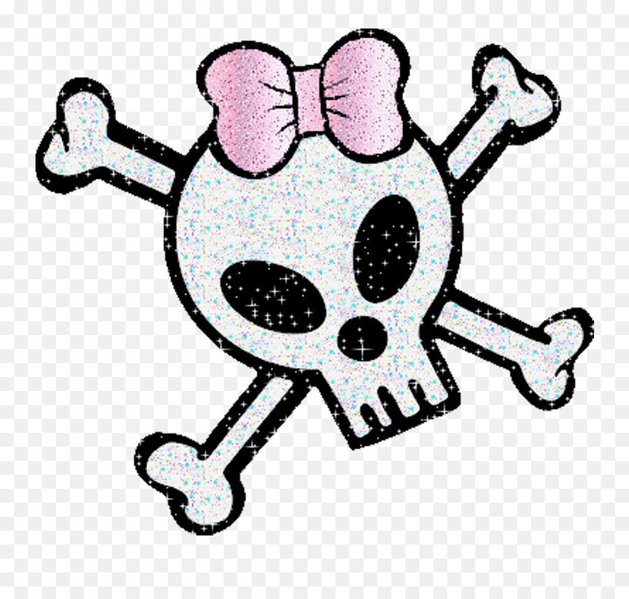 Skull Skulls Bows Glitter Sticker By Lilybluejeans Emoji,Skull Fish Fish Emoji