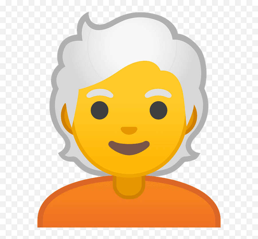 White Hair Emoji Clipart - Niño Con Cabello Blanco Animado,Old Person Emoticon
