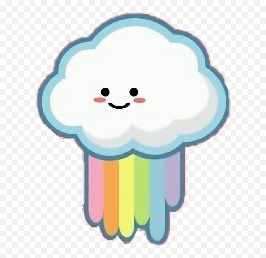 Cute Kawaii Rainbow Sticker By Four - Happy Emoji,Ice Cream Cloud Emoji