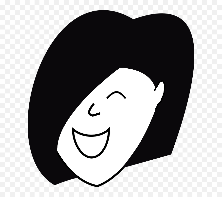 Free Joyful Happy Vectors - Lady Laughing Black And White Clipart Emoji,Yay Emoji