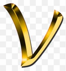 Letters Abc V Alphabet Learn - Gold Png Emoji