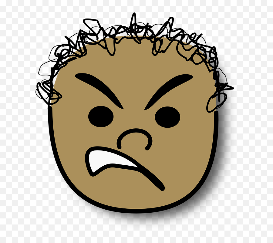 Angry Avatar Curly - Angry Boy Face Clipart Emoji,Mad Emoji