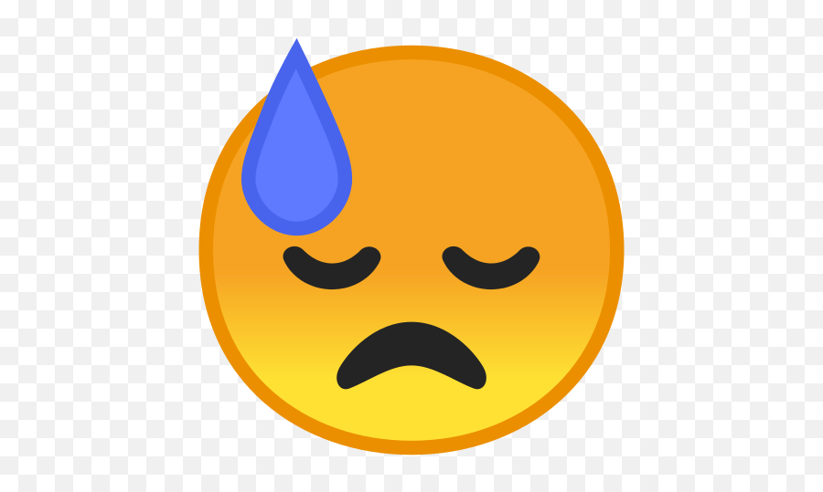 Downcast Face With Sweat Emoji Meaning With Pictures - Emoji Of A Downcast Face With Sweat,Sweat Emoji