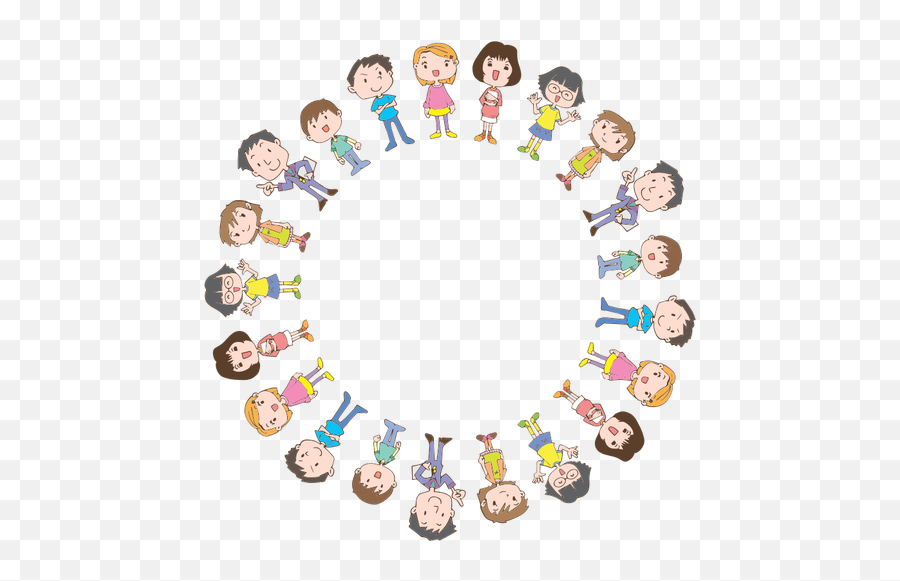 Kids In Circle Vector Image - Kids Circle Png Emoji,Emotional Symbols
