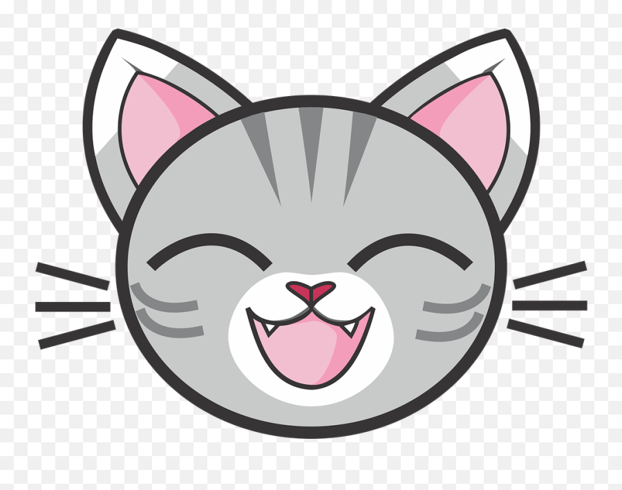 Gray Tabby Cat Grey - Cartoon Cat Face Clipart Emoji,Kitty Cat Emoji