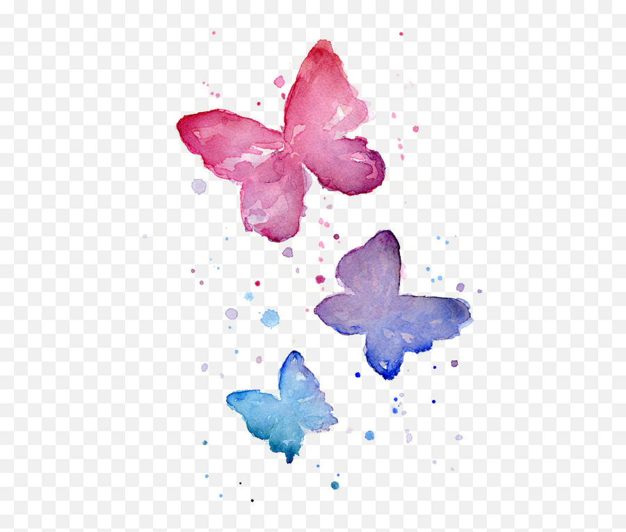 Watercolor Butterflies Shower Curtain - Watercolor Butterfly Transparent Background Emoji,Butterfly Emoji