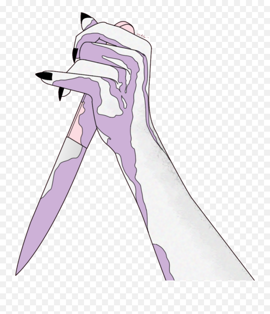 Knife Hand Grunge Anime Manga Aesthetic - Hand Holding A Knife Drawing Emoji,Knife Hand Emoji