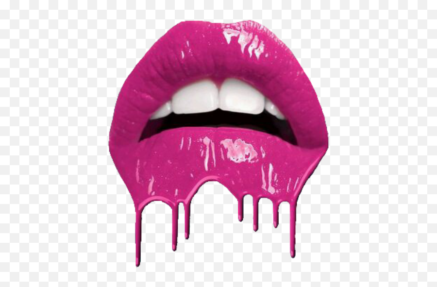 Pink Lips Red Lipstick Melting Dripping - Pop Art Melting Lips Emoji,Mouth Dripping Emoji