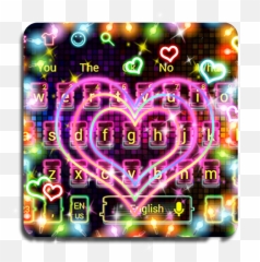 Sweet Heart Neon Keyboard - Emoji