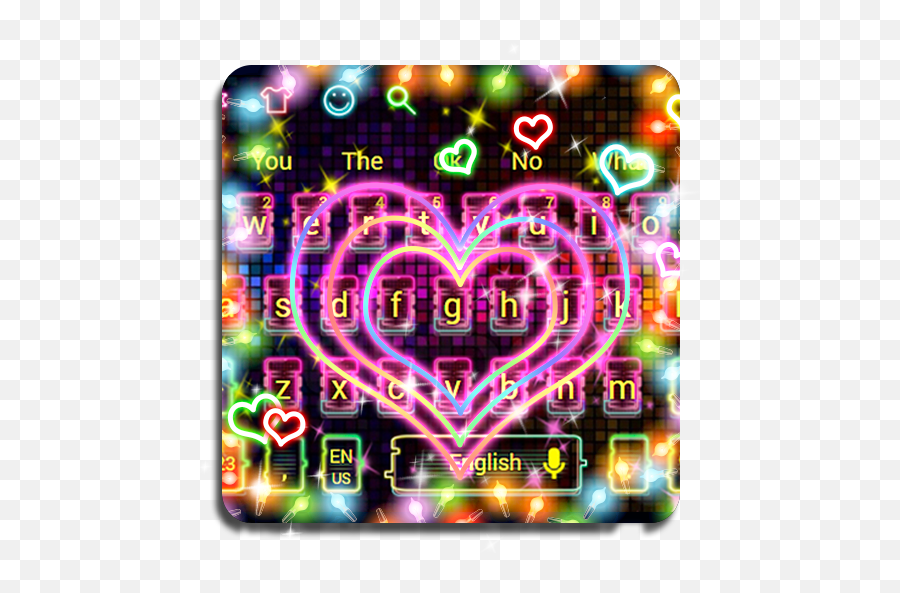 Sweet Heart Neon Keyboard - Heart Emoji,Neon Emoji Keyboard