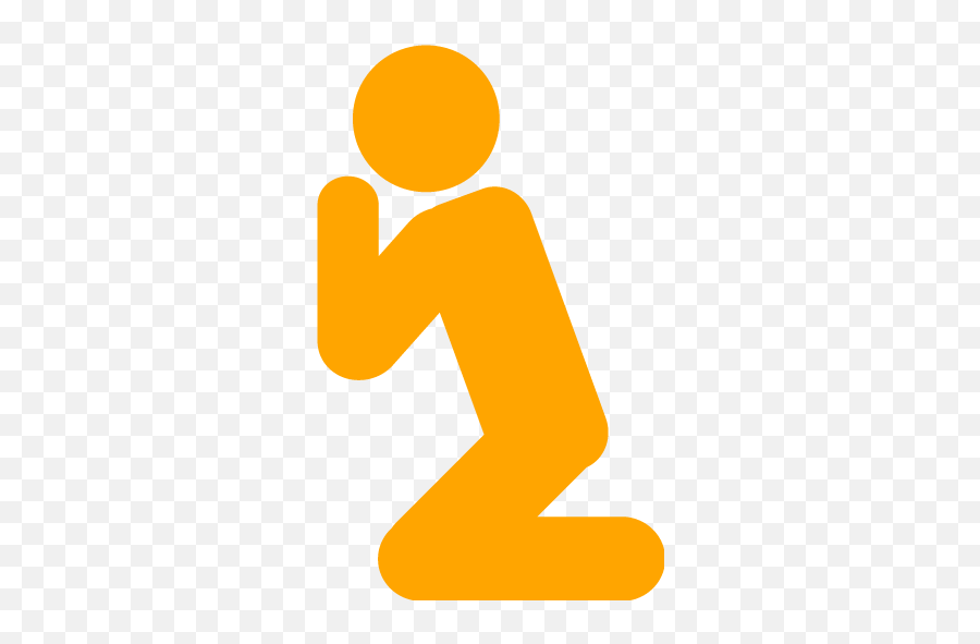 Orange Praying 2 Icon - Pray Icon Emoji,Praying Emoticon