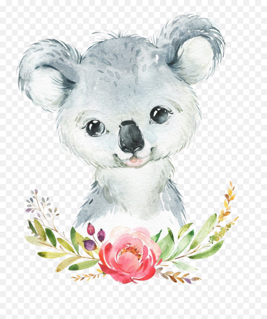 Watercolor Handpainted Octopusartis - Baby Koala Painting Emoji,Koala Bear Emoji