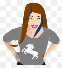 Computer Icons Cartoon Punk Rock - Punk Rock Emo Girl Black And Pink Hair Cartoon Emoji,Daft Punk Emoji