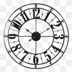 Roman Numeral Clock Clipart Black And White - Metal Wall Aqua Emoji