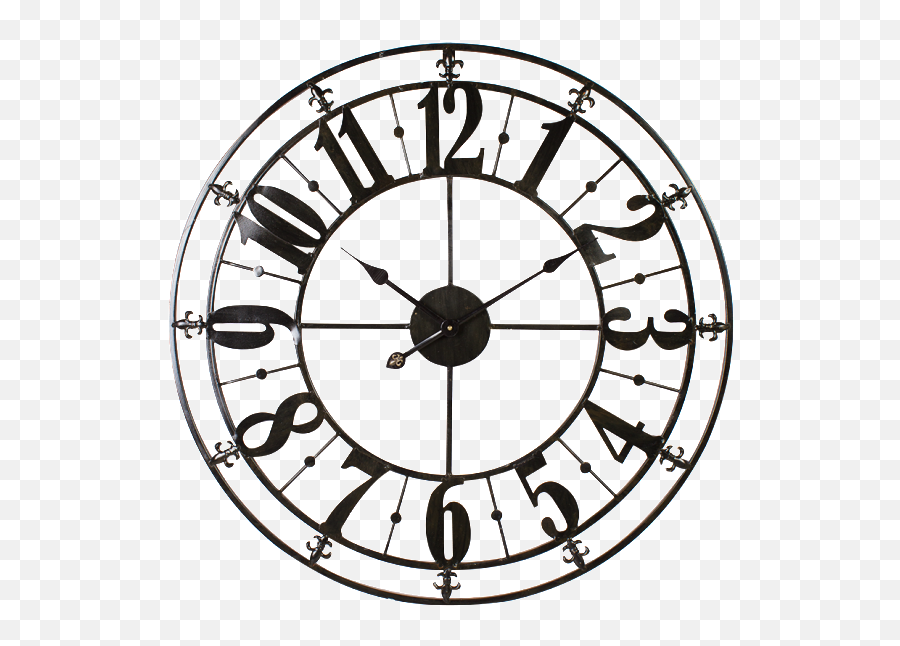 Roman Numeral Clock Clipart Black And White - Metal Wall Clock Aqua Emoji,Roman Numerals Emoji