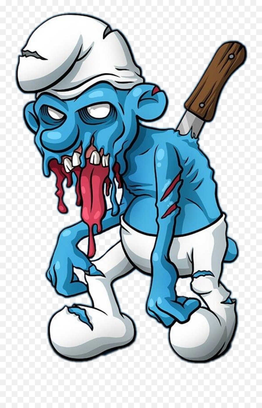 Smurf Sticker By Queen Bitech - Zombie Smurf Emoji,Smurf Emoji