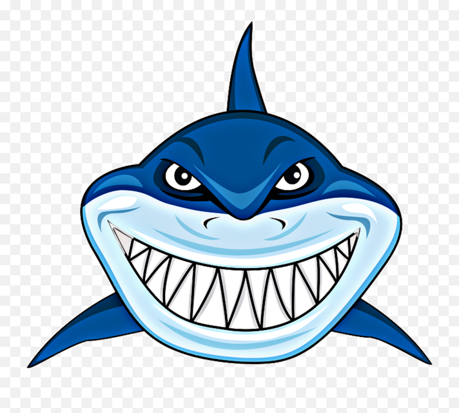 Shark Face Clipart - Scary Cartoon Shark Emoji,Shark Emoticon