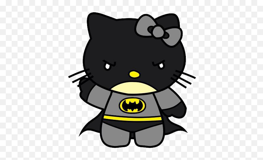 Hello Kitty Batman Cute Png Transparent - Hello Kitty Batman Png Emoji,Batman Emoji