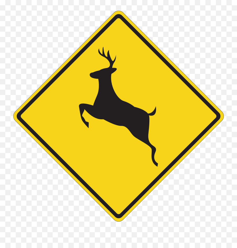 Information Warning Crossing Animal - Deer Crossing Sign Emoji,Deer Hunting Emoji