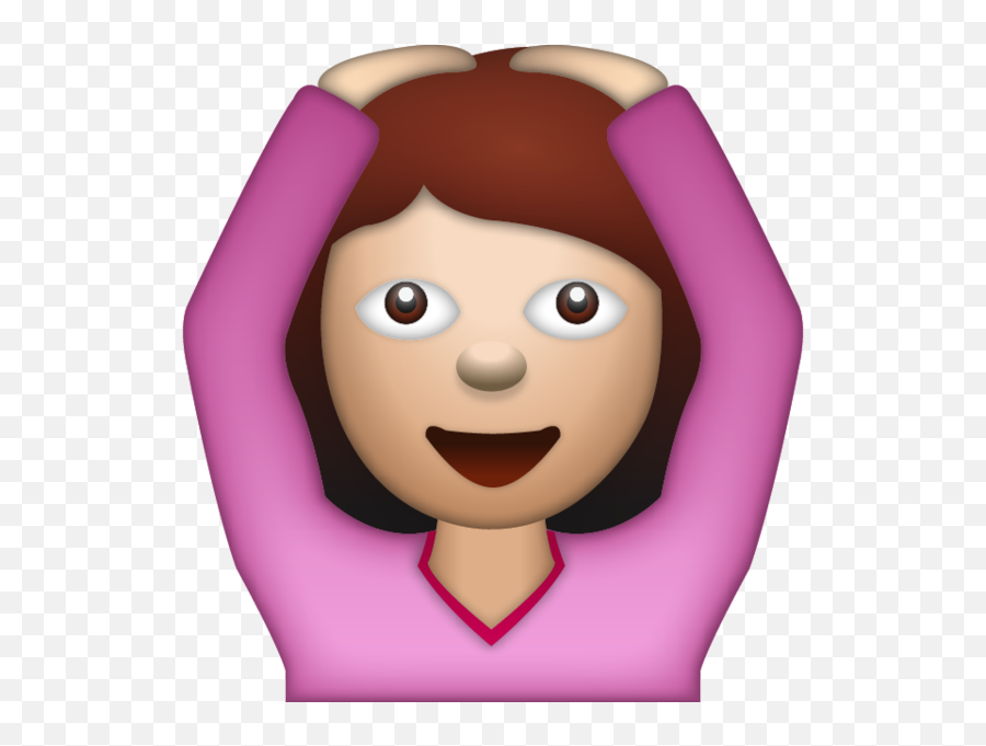 Woman Saying Yes Emoji - Hands On Heads Cartoon,Emoji Dictionary