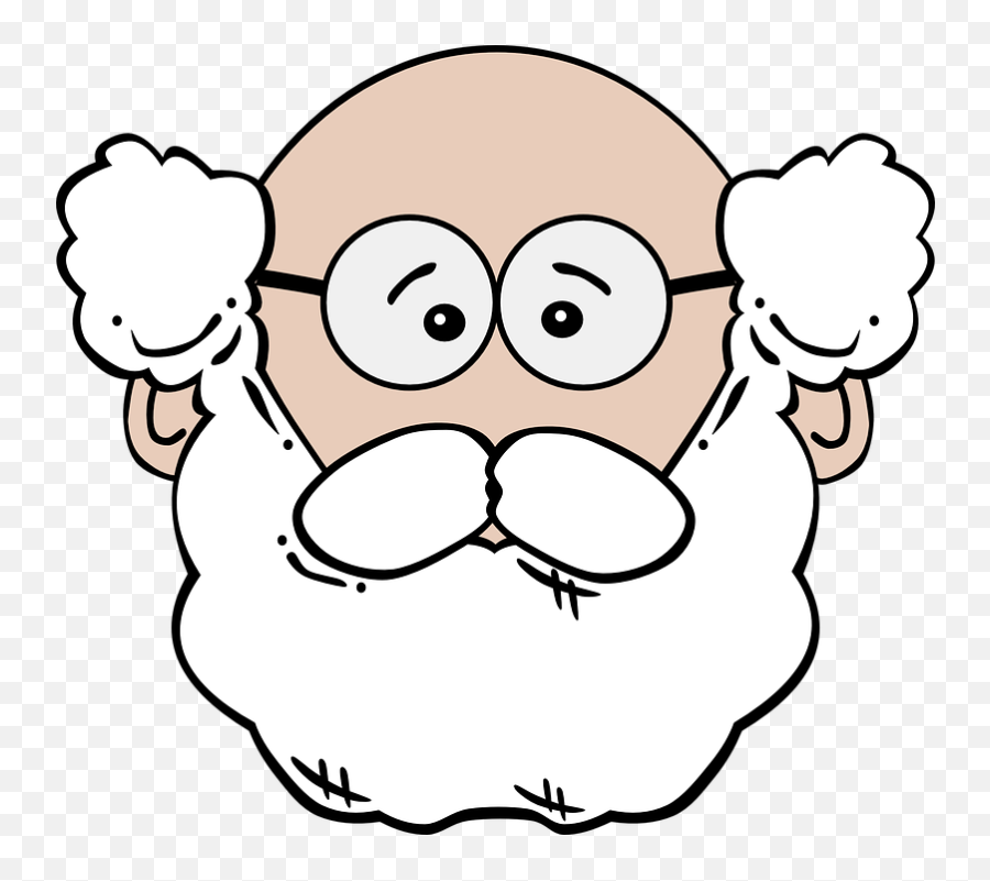 Old Man Beard Senior Citizen - Grandpa Clipart Black And White Emoji,Beard Emoji Android