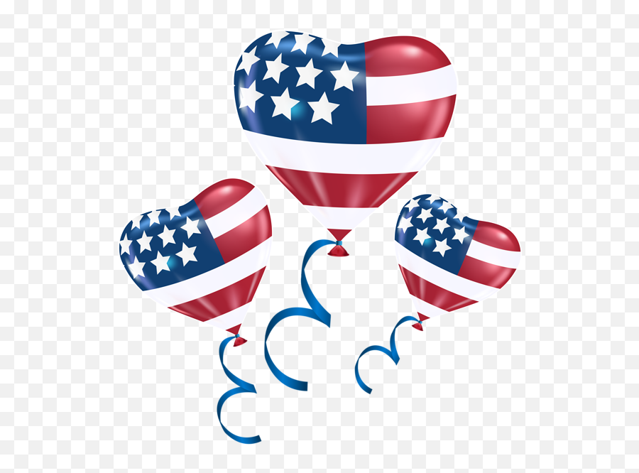 American Flag Heart Png Picture - Fourth Of July Balloons Png Emoji,Norway Flag Emoji