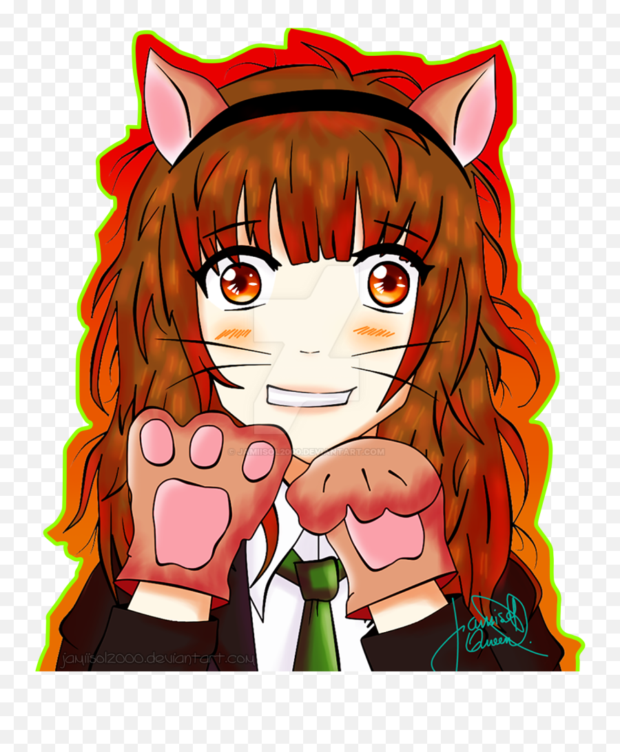 Neko Girl - Cartoon Emoji,I'm All Ears Emoji