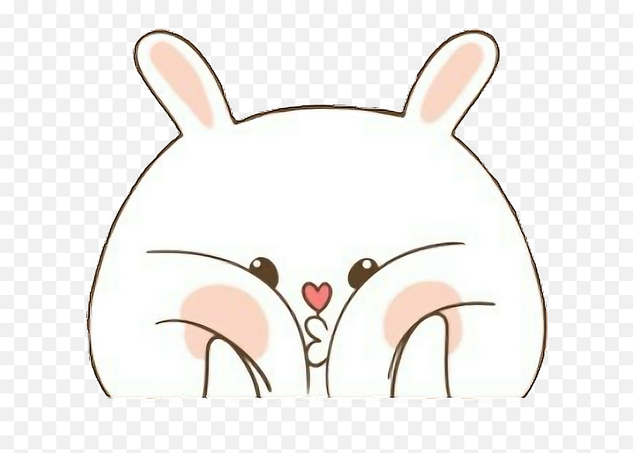 Cartoon Rabbitchubby Cuterabbit Rabbit - Cute Chubby Cheeks Sticker Emoji,Chubby Emoji