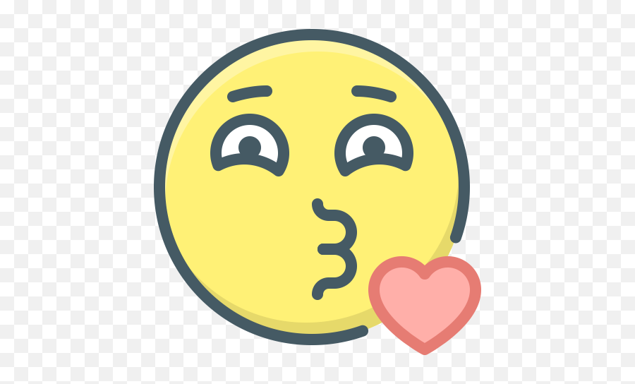 Emoji Face Kiss Smiley Icon - Circle,Kiss Emoji Face
