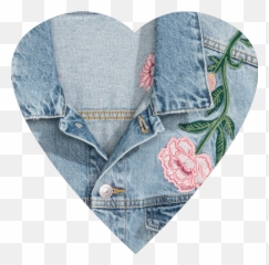 Embroidered Denim Jacket - Jacket Emoji,Heary Emoji