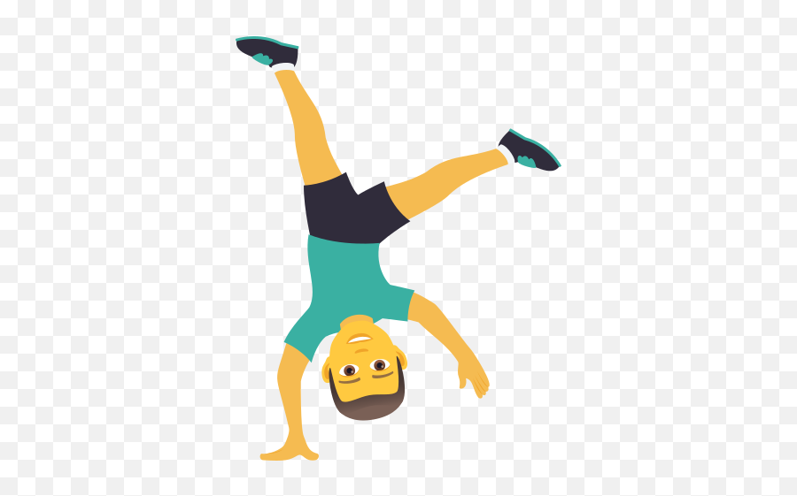 Emoji Man Doing The Copypaste Wheel Wprock - Girl Cartwheel Emoji,B Emoji